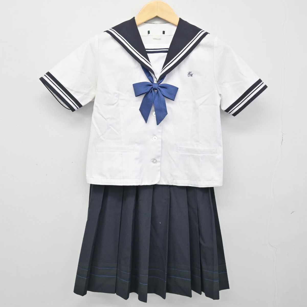 【中古】広島県 呉宮原高等学校 女子制服 4点 (セーラー服・スカート) sf050975