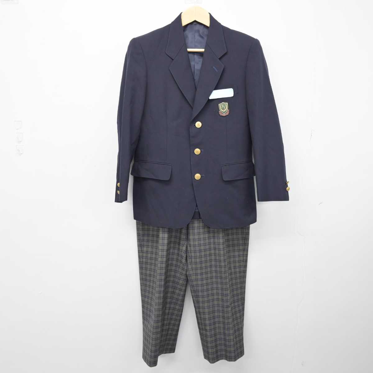 【中古】広島県 東畑中学校 男子制服 2点 (ブレザー・ズボン) sf050976