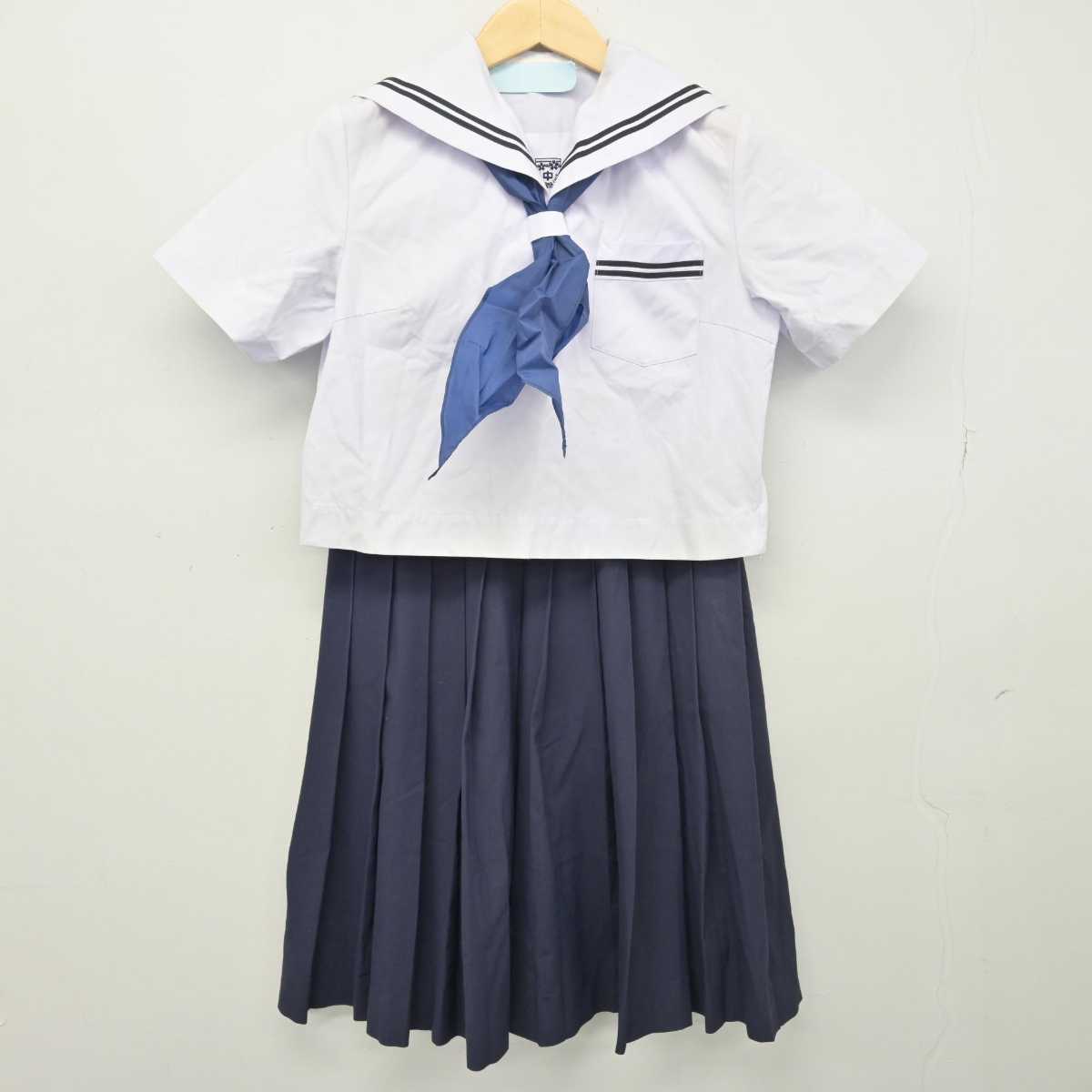 【中古】広島県 栗原中学校 女子制服 3点 (セーラー服・スカート) sf050984