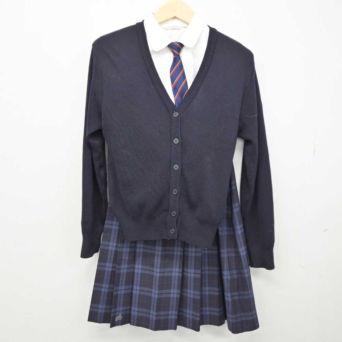 【中古】広島県 御調高等学校 女子制服 5点 (ブレザー・シャツ・ニット・スカート) sf050986