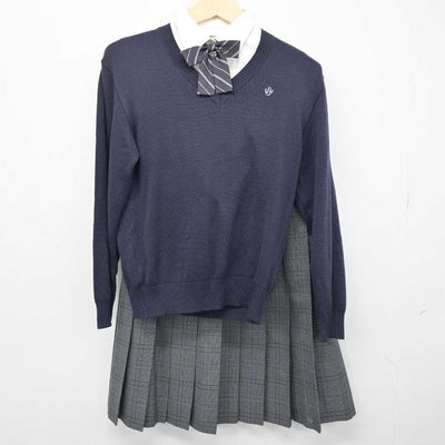 【中古】埼玉県 草加高等学校 女子制服 6点 (ブレザー・シャツ・ニット・スカート) sf050988