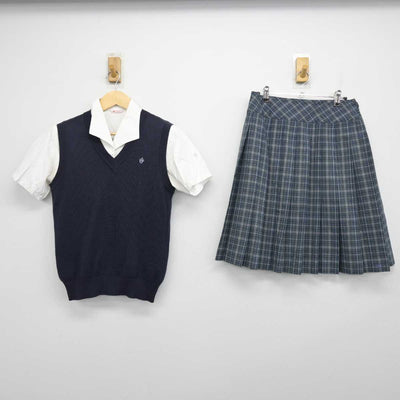 【中古】埼玉県 草加高等学校 女子制服 3点 (シャツ・ニットベスト・スカート) sf050989