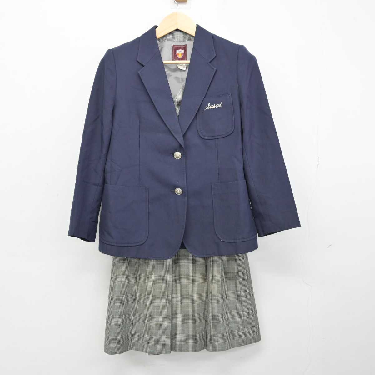 【中古】千葉県 周西中学校 女子制服 3点 (ブレザー・ベスト・スカート) sf051000