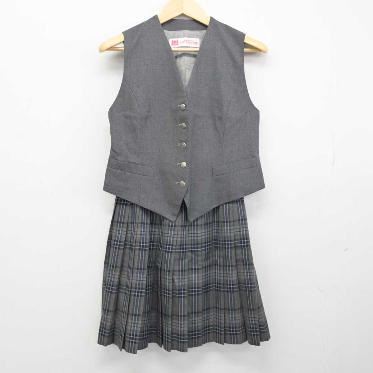 【中古】東京都 順心女子学園高等学校(旧制服) 女子制服 2点 (ベスト・スカート) sf051005