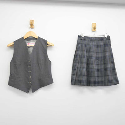 【中古】東京都 順心女子学園高等学校(旧制服) 女子制服 2点 (ベスト・スカート) sf051005