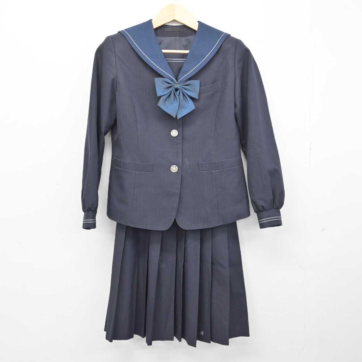 【中古】東京都 晴海総合高等学校 女子制服 3点 (セーラー服・スカート) sf051023