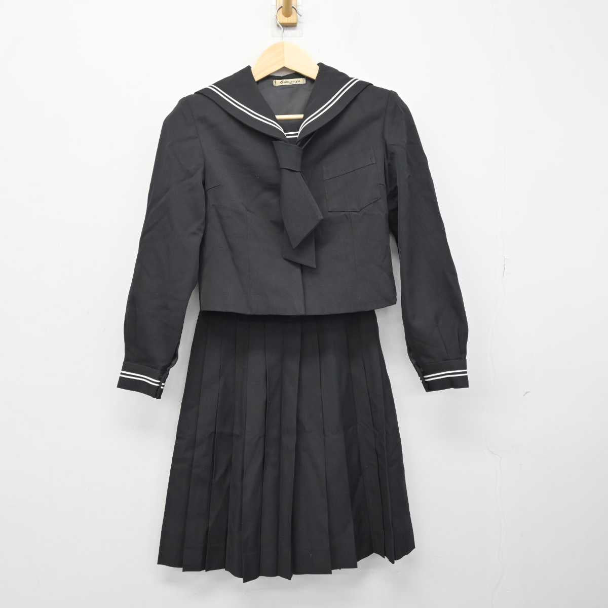 【中古】群馬県 桐生高等学校(旧制服) 女子制服 3点 (セーラー服・スカート) sf051036