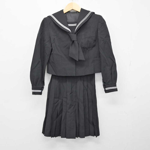 【中古】滋賀県 八幡中学校 女子制服 3点（セーラー服・スカート 