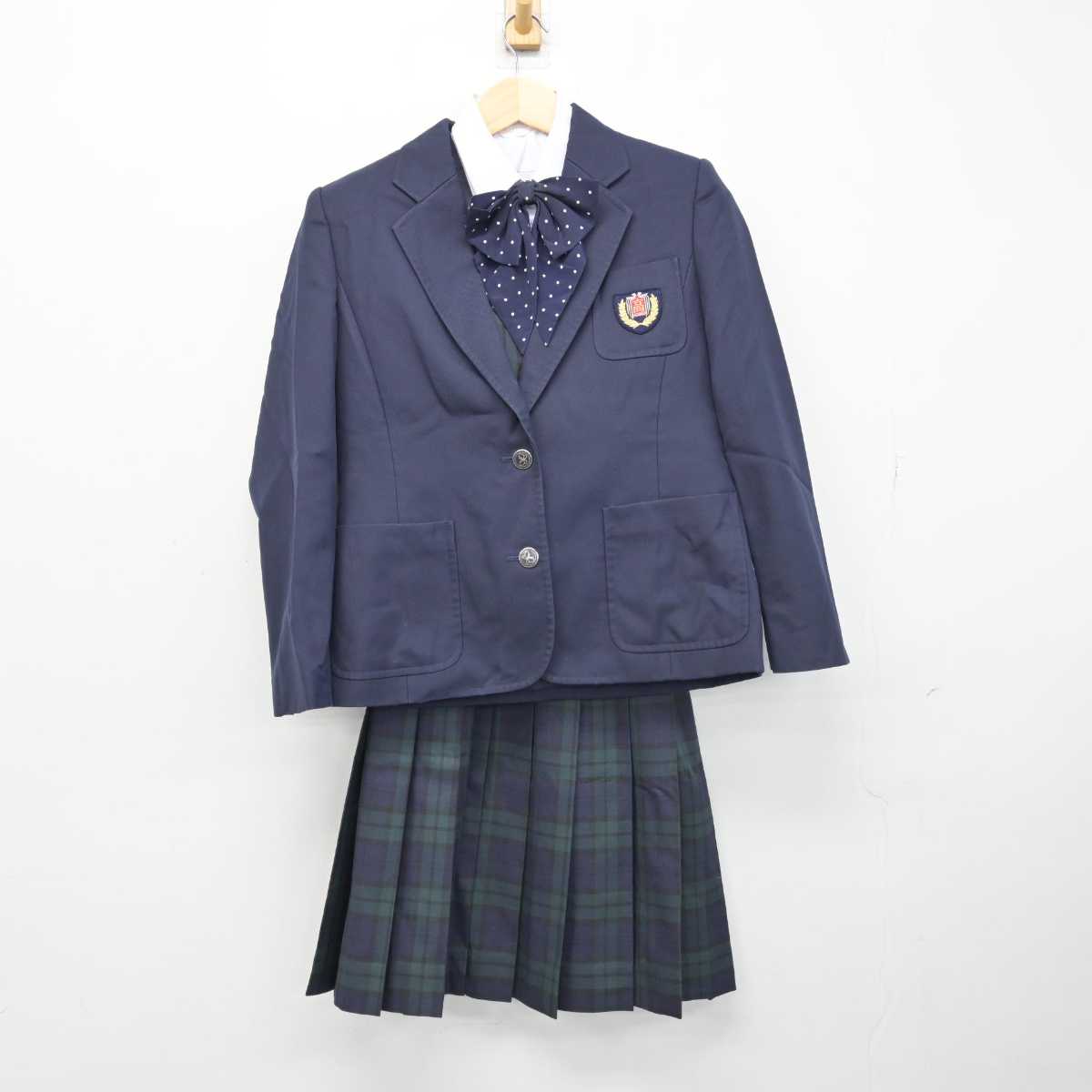 【中古】宮崎県 鵬翔高等学校 女子制服 5点 (ブレザー・ベスト・シャツ・スカート) sf051043