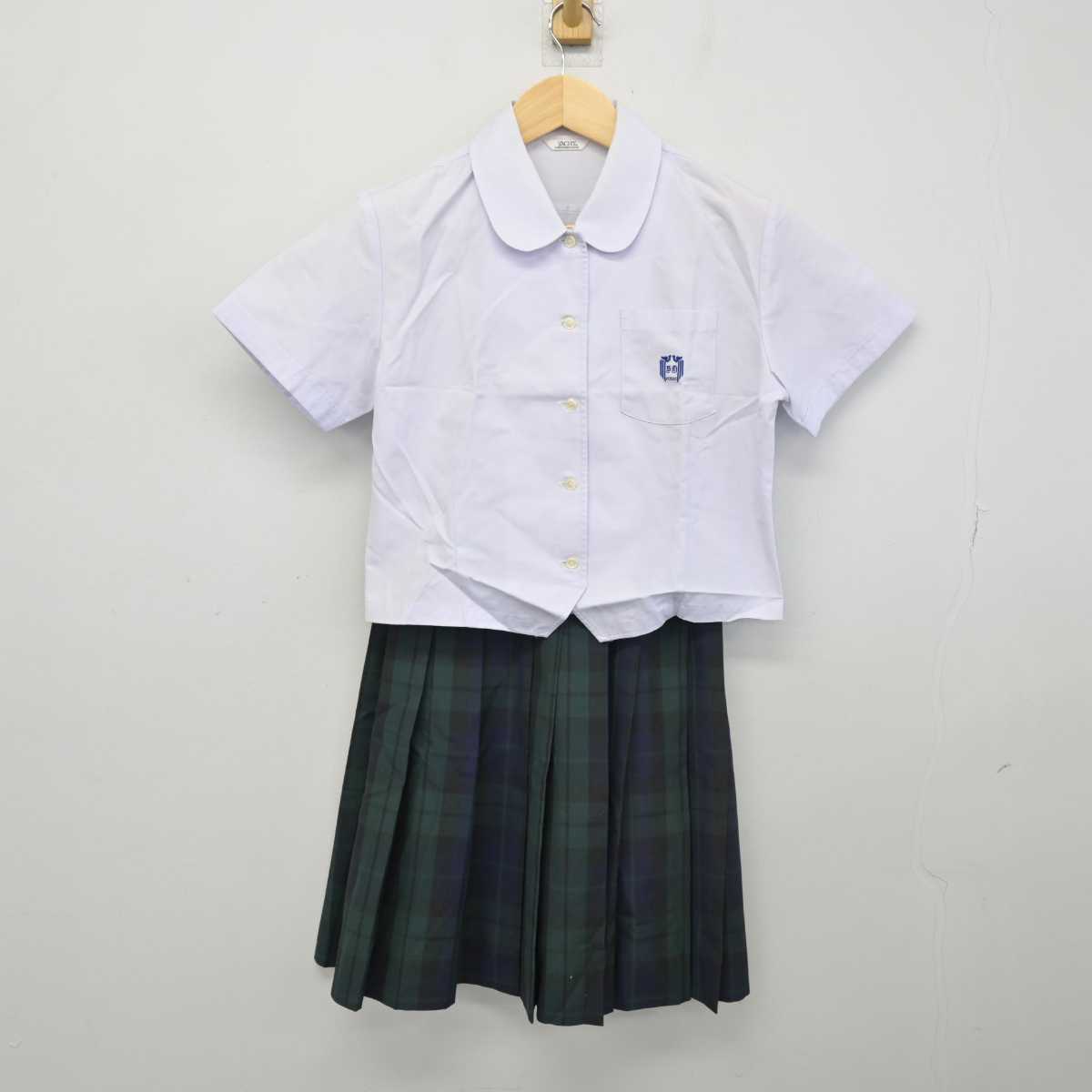 【中古】宮崎県 鵬翔中学校・高等学校 女子制服 2点 (シャツ・スカート) sf051045