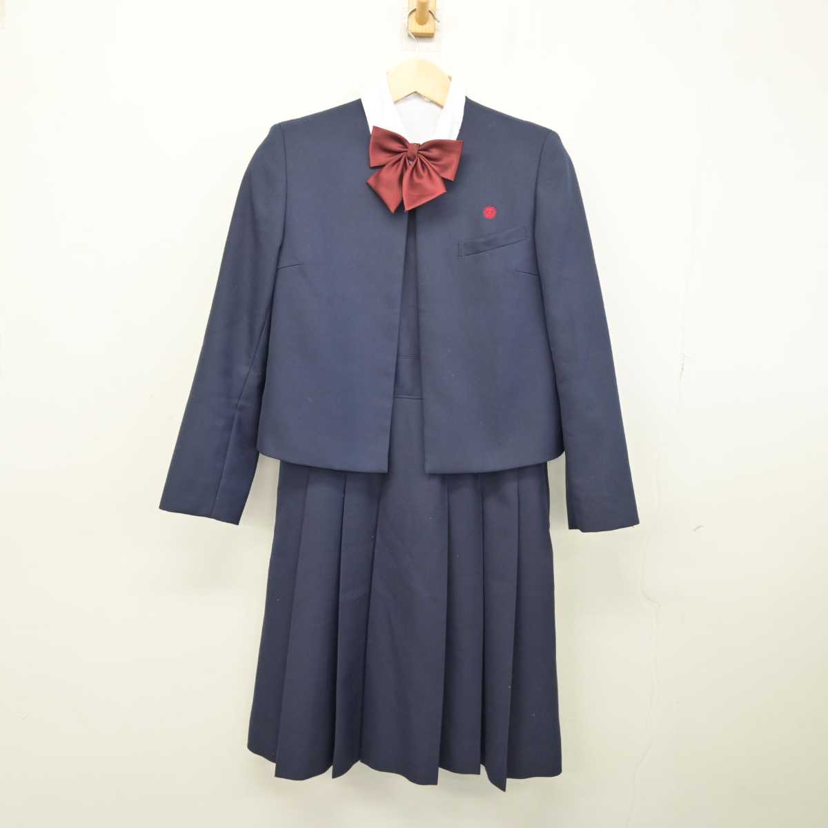 【中古】福岡県 中間高等学校 女子制服 4点 (ブレザー・シャツ・ジャンパースカート) sf051053