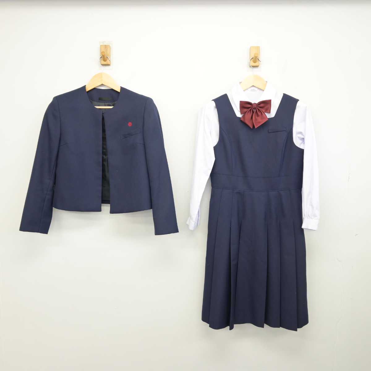 【中古】福岡県 中間高等学校 女子制服 4点 (ブレザー・シャツ・ジャンパースカート) sf051053