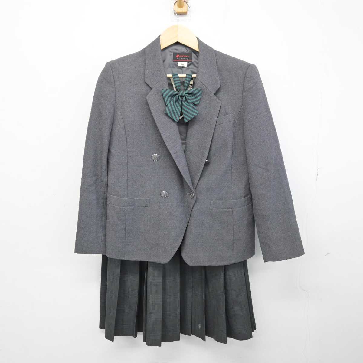 【中古】埼玉県 大宮西高等学校 女子制服 5点 (ブレザー・ニット・スカート) sf051073