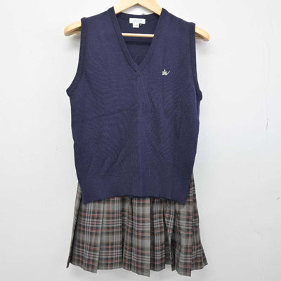 【中古】群馬県 高崎健康福祉大学高崎高等学校 女子制服 2点 (ニットベスト・スカート) sf051091