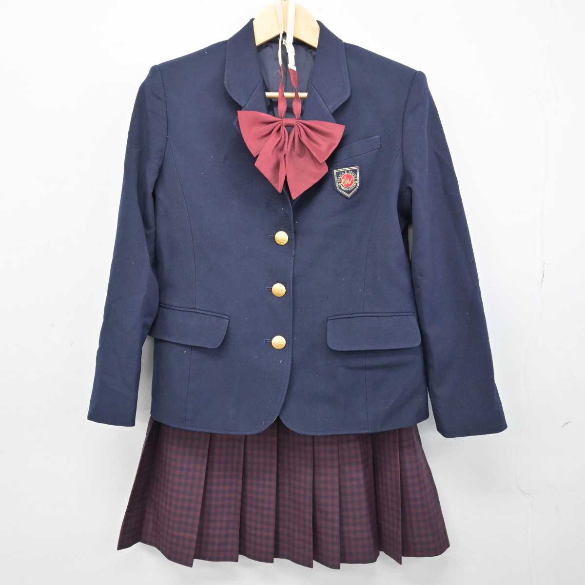 【中古】群馬県 高崎健康福祉大学高崎高等学校 女子制服 5点 (ブレザー・ニット・スカート) sf051100