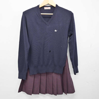 【中古】群馬県 高崎健康福祉大学高崎高等学校 女子制服 5点 (ブレザー・ニット・スカート) sf051100