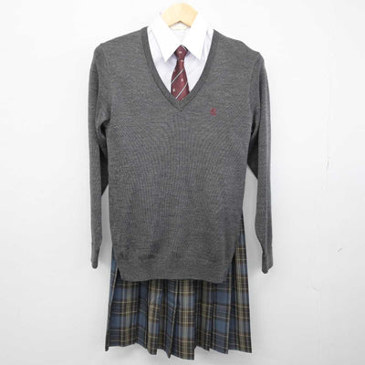 【中古】大阪府 岸和田市立産業高等学校 女子制服 5点 (ブレザー・ニット・シャツ・スカート) sf051103