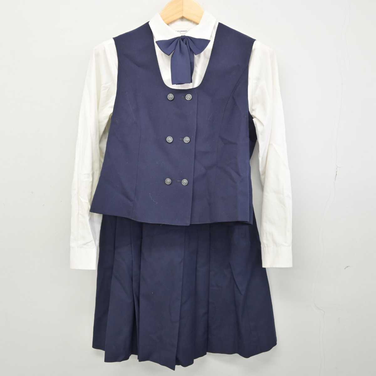 【中古】千葉県 市原中央高等学校 女子制服 7点 (ブレザー・ベスト・シャツ・スカート) sf051107