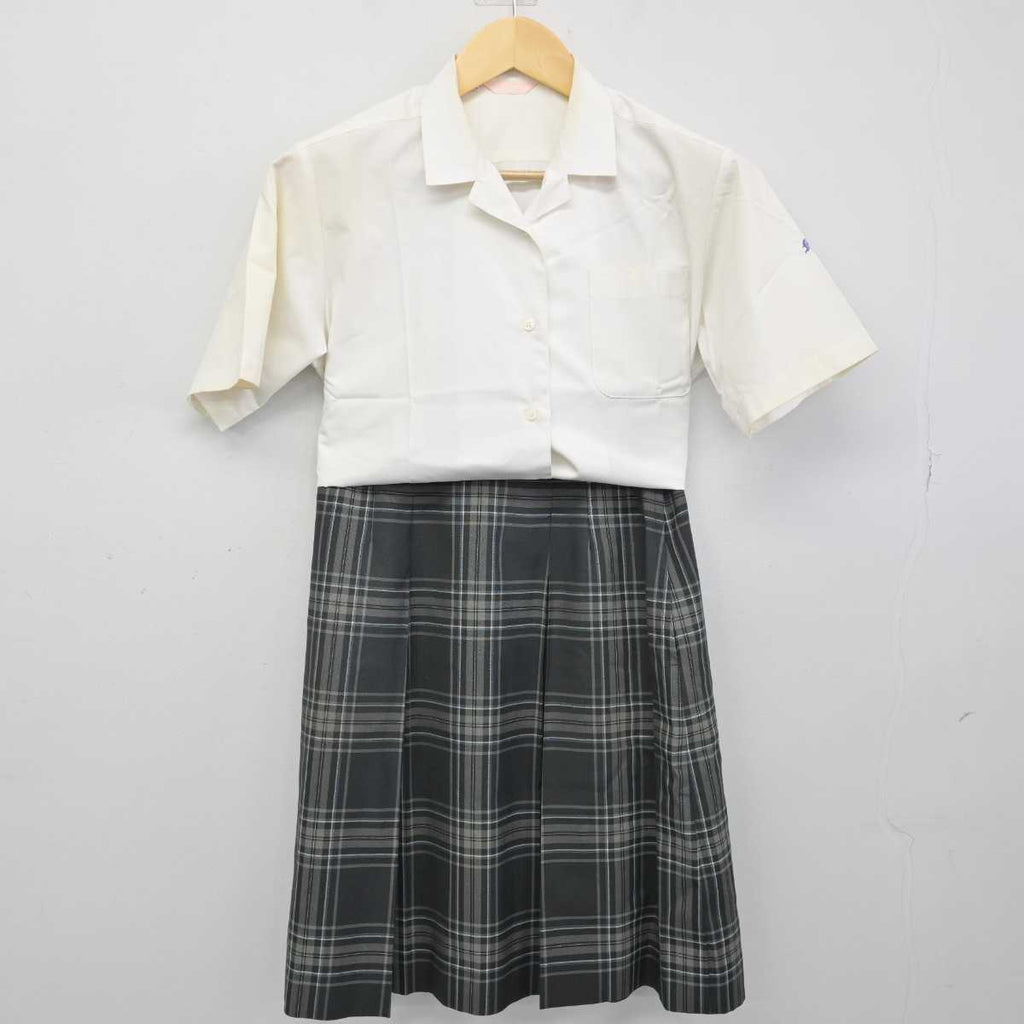 中古】静岡県 清水南高等学校中等部 女子制服 2点 (シャツ・スカート 