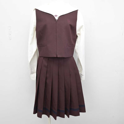 【中古】群馬県 共愛学園高等学校 女子制服 4点 (ブレザー・ベスト・シャツ・スカート) sf051129