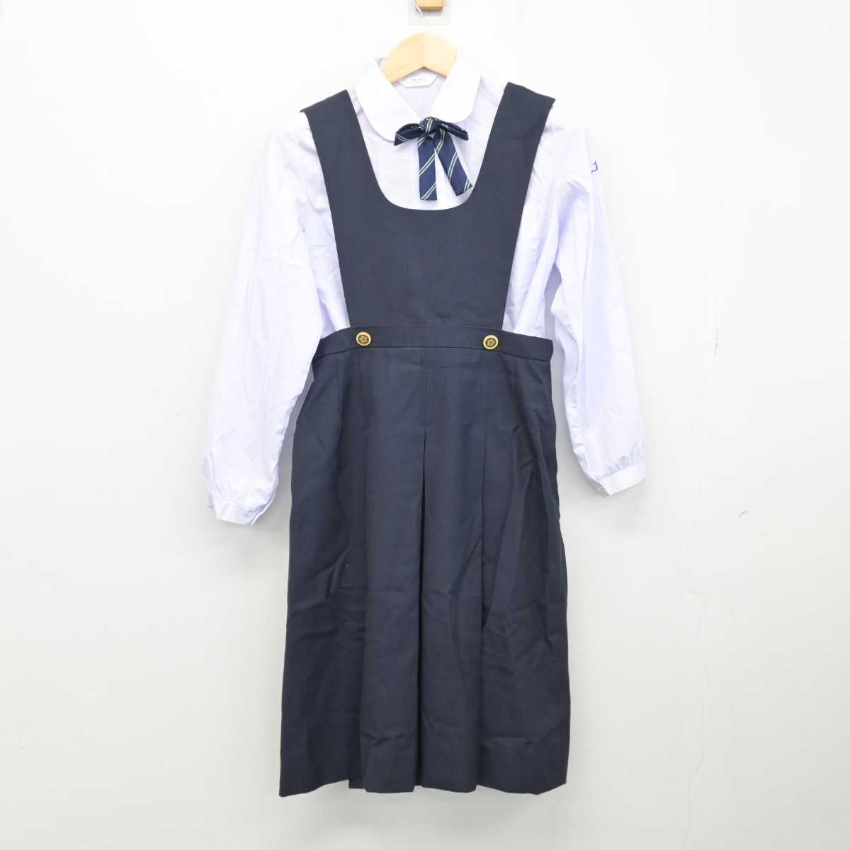 【中古】福岡県 福岡舞鶴高等学校 女子制服 5点 (ブレザー・シャツ・ジャンパースカート) sf051134