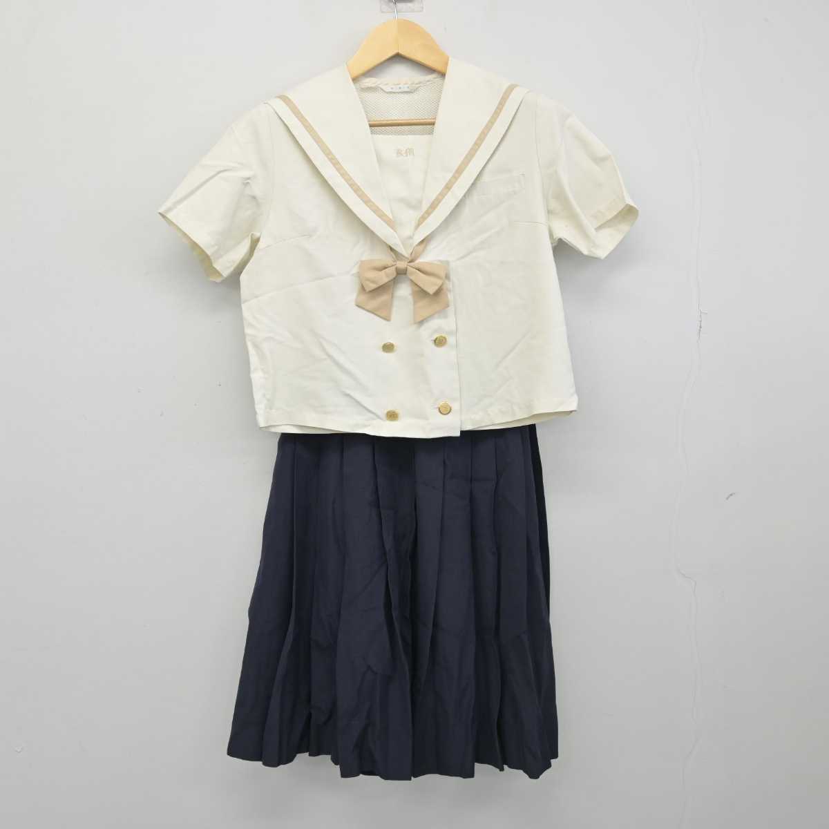 【中古】鹿児島県 鹿児島南高等学校 女子制服 3点 (セーラー服・スカート) sf051150