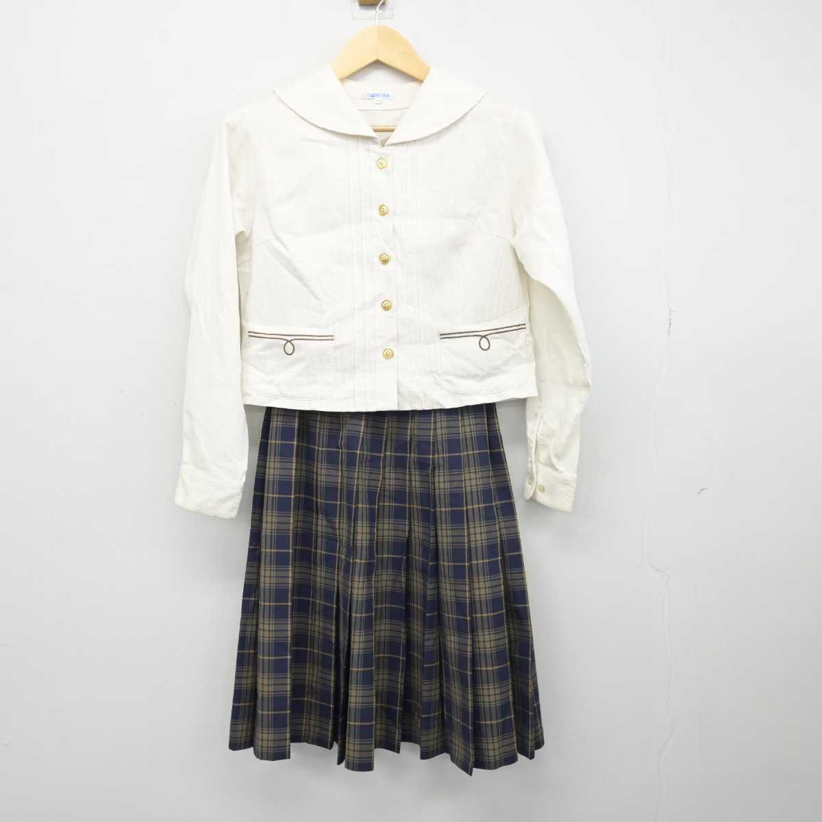 【中古】大分県 平松学園 大分東明高等学校 女子制服 2点 (シャツ・スカート) sf051164