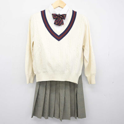 【中古】大阪府 淀商業高等学校 女子制服 5点 (ブレザー・シャツ・ニット・スカート) sf051183