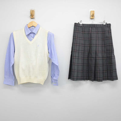 【中古】千葉県 麗澤高等学校 女子制服 3点 (シャツ・ニットベスト・スカート) sf051187