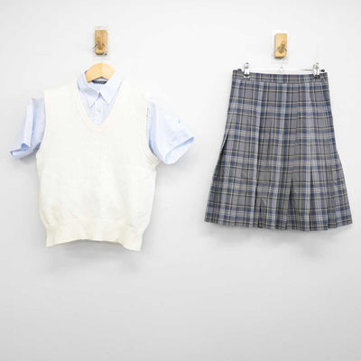 【中古】神奈川県 湘南学院高等学校 女子制服 3点 (シャツ・ニットベスト・スカート) sf051194