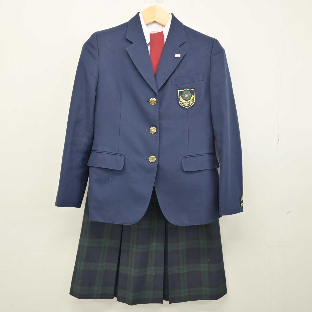 【中古】熊本県 東稜高等学校 女子制服 5点 (ブレザー・シャツ・ベスト・スカート) sf051201