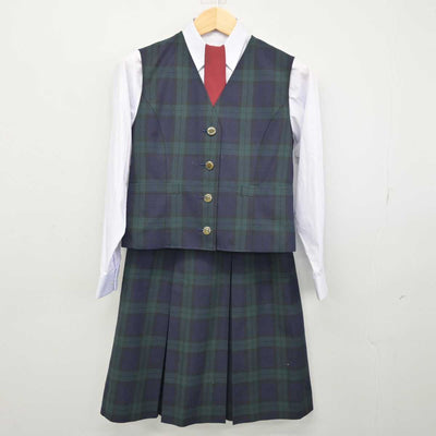 【中古】熊本県 東稜高等学校 女子制服 5点 (ブレザー・シャツ・ベスト・スカート) sf051201