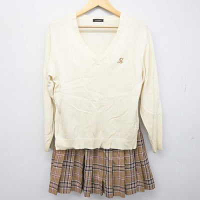 【中古】栃木県 作新学院高等学校 女子制服 4点 (ブレザー・ニット・スカート) sf051225