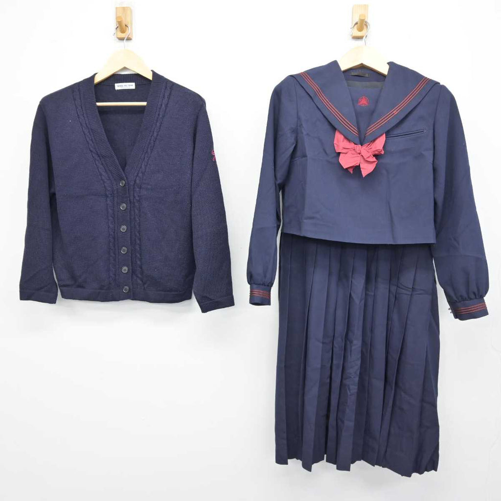 中古】福岡県 新宮高等学校 女子制服 4点 (ニット・セーラー服 