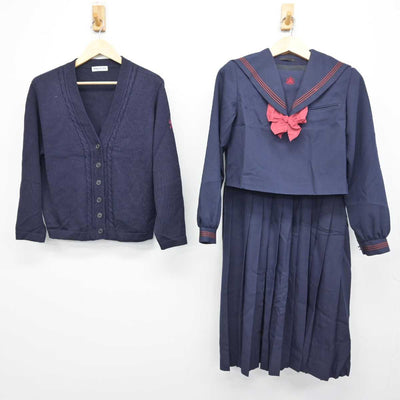 【中古】福岡県 新宮高等学校 女子制服 4点 (ニット・セーラー服・ジャンパースカート) sf051228