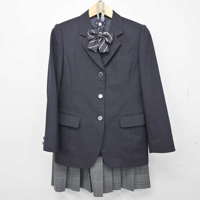 【中古】神奈川県 鶴見大学附属高等学校 女子制服 4点 (ブレザー・ニット・スカート) sf051246