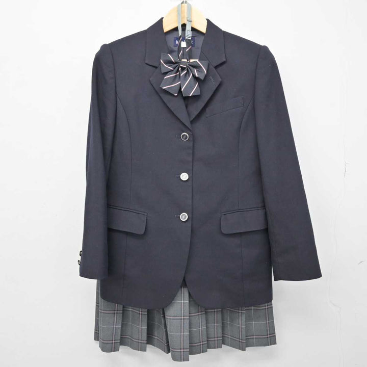 （訳ありセール 格安） O97/(中古) 女子制服4点 /校名不明/M/L/W64/丈59/ブレザー 学生服