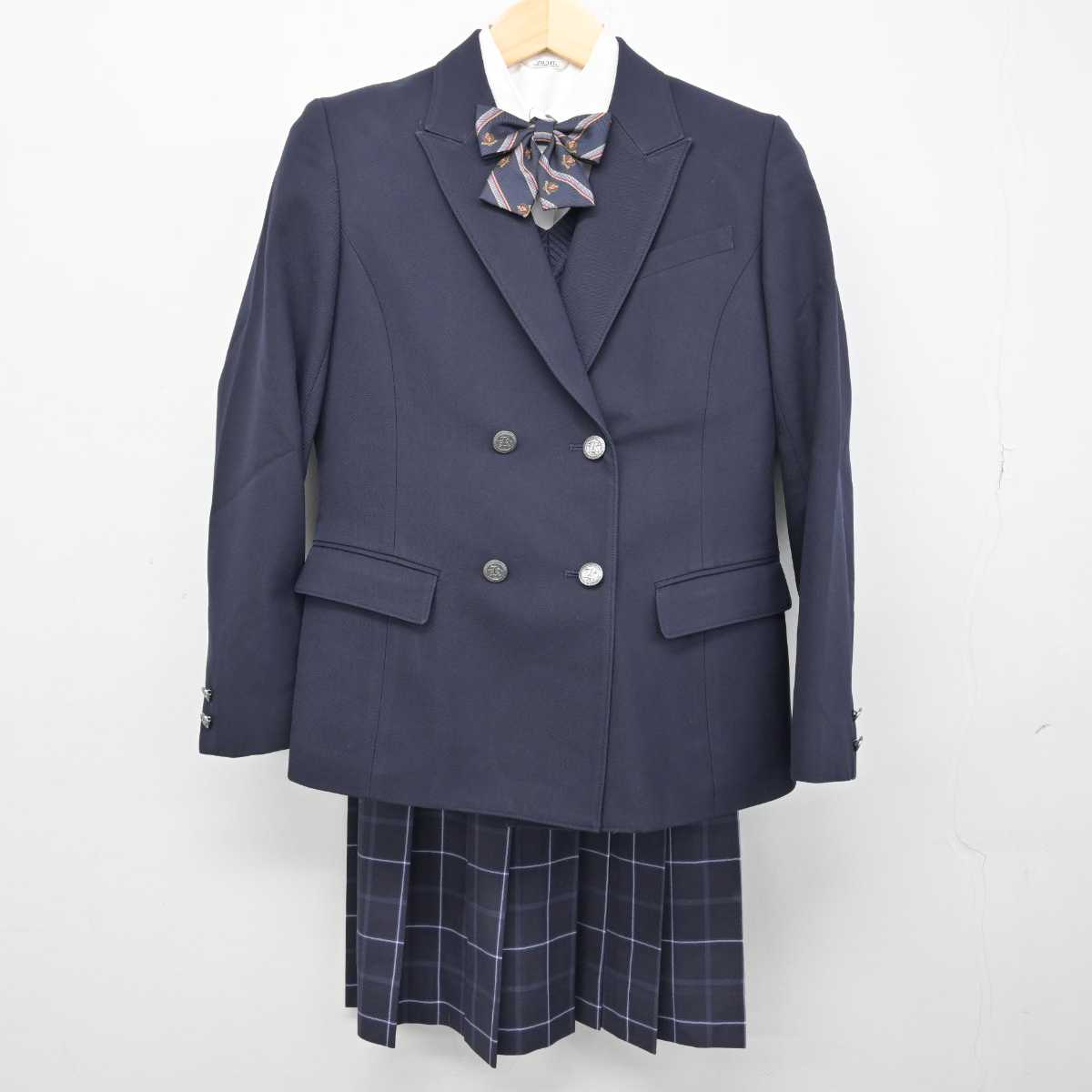 【中古】東京都 駒込高等学校 女子制服 5点 (ブレザー・ニット・シャツ・スカート) sf051249