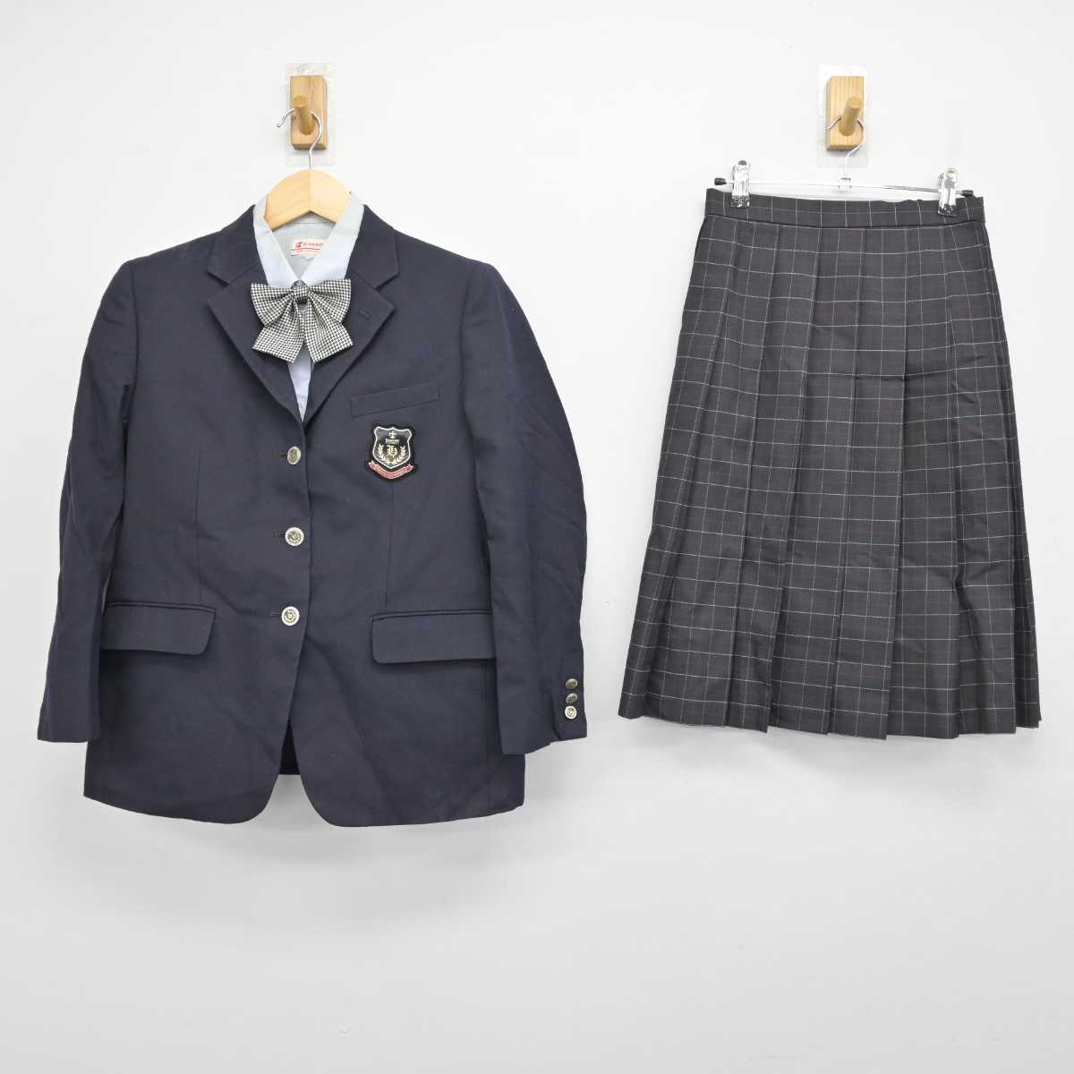 【中古】山梨県 北杜高等学校 女子制服 4点 (ブレザー・シャツ・スカート) sf051260