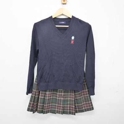 【中古】東京都 八王子実践中学校・高等学校 女子制服 2点 (ニット・スカート) sf051273