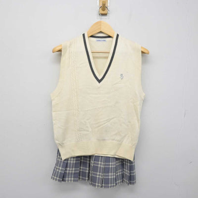 【中古】神奈川県 相模女子大学中学部・高等部 女子制服 2点 (ニットベスト・スカート) sf051284