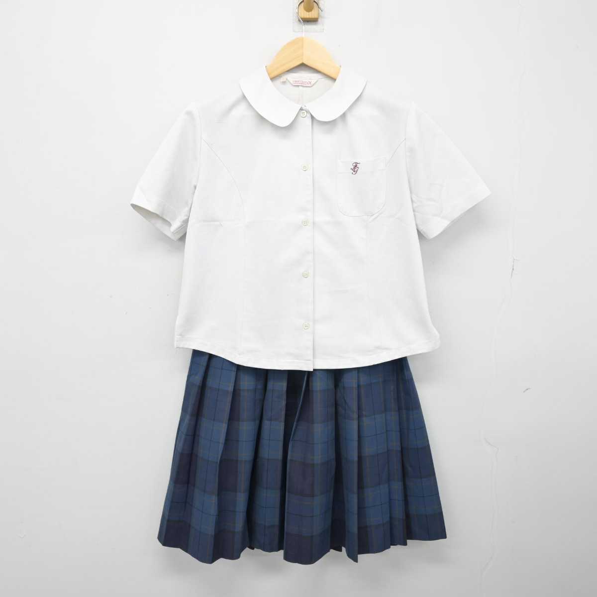 【中古】福岡県 福岡女子高等学校 女子制服 2点 (シャツ・スカート) sf051317