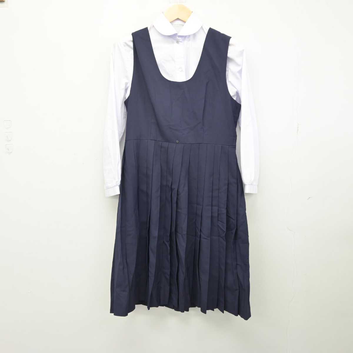 【中古】愛知県 椙山女学園高等学校 女子制服 3点 (ブレザー・シャツ・ジャンパースカート) sf051357