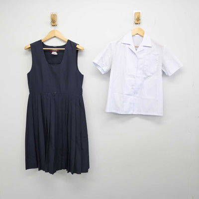 【中古】愛知県 椙山女学園高等学校 女子制服 2点 (シャツ・ジャンパースカート) sf051359