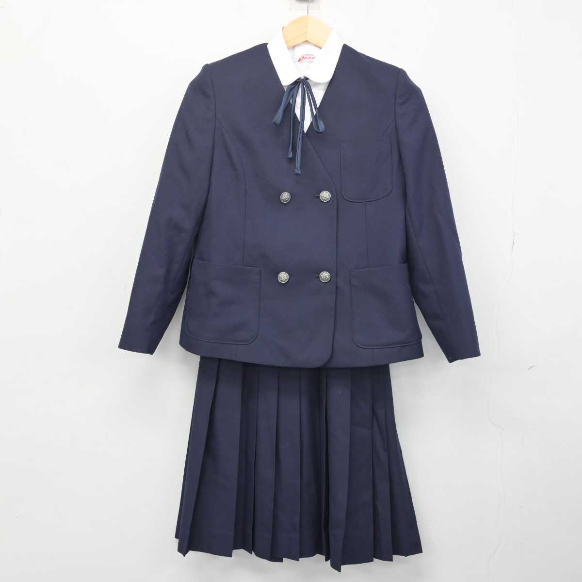 【中古】北海道 花川北中学校 女子制服 4点 (ブレザー・シャツ・スカート) sf051417