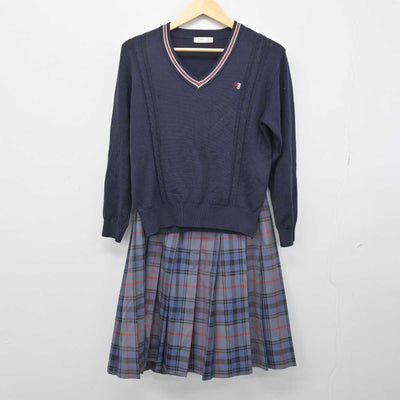 【中古】茨城県 水城高等学校 女子制服 3点 (ブレザー・ニット・スカート) sf051432