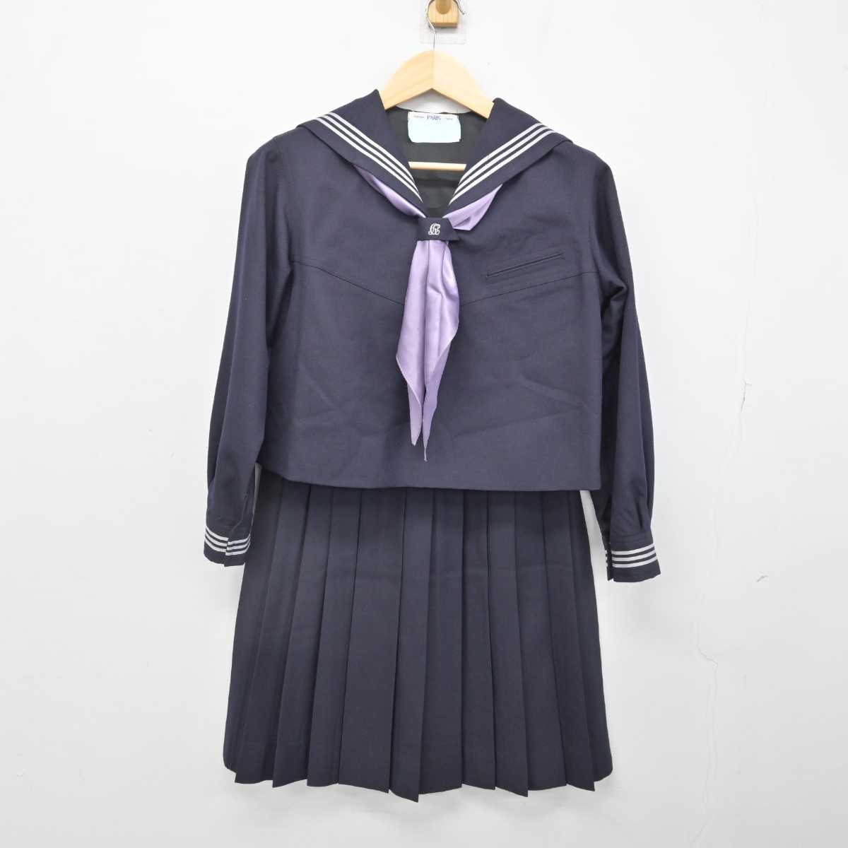 【中古】埼玉県 大妻嵐山中学校・高等学校 女子制服 3点 (セーラー服・スカート) sf051562