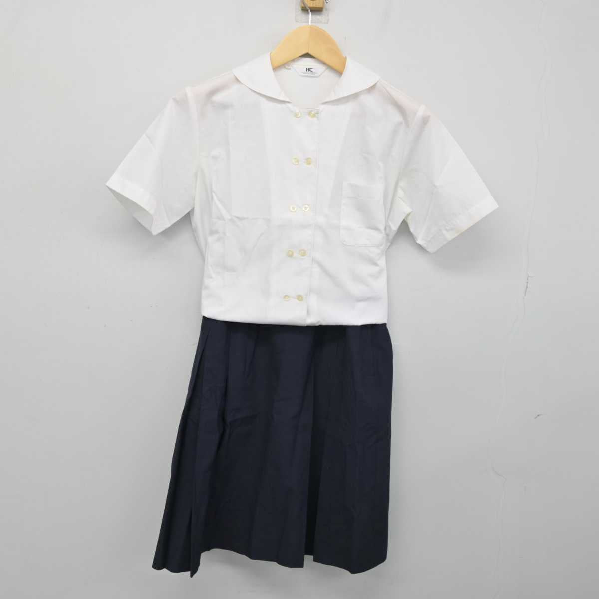 【中古】岡山県 明誠学院高等学校 女子制服 2点 (シャツ・スカート) sf051581