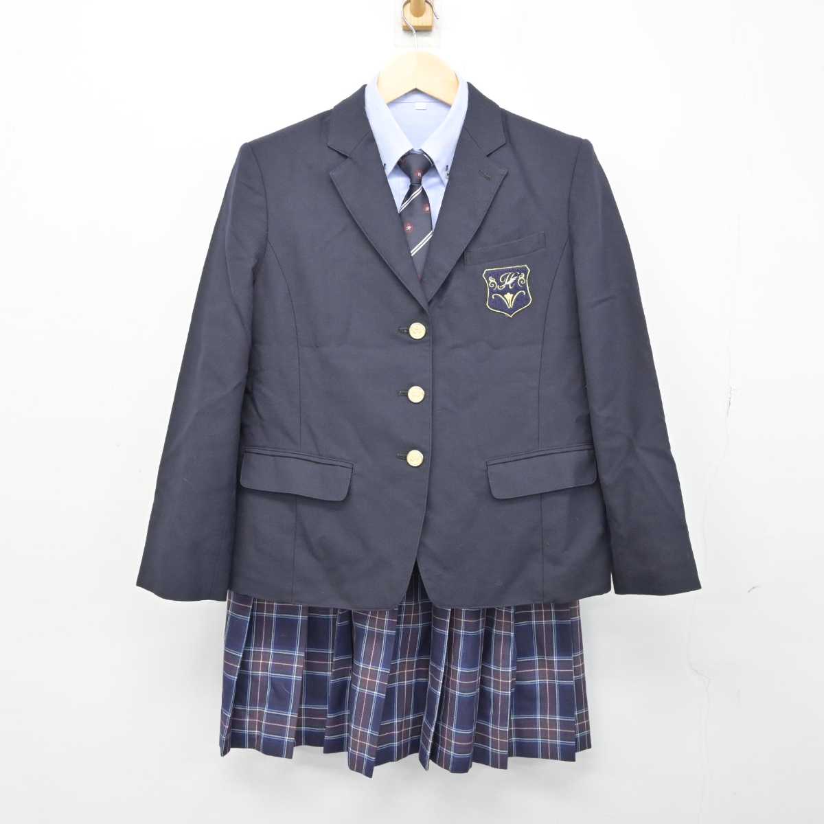 【中古】神奈川県 白鵬女子高等学校 女子制服 5点 (ブレザー・シャツ・スカート) sf051582