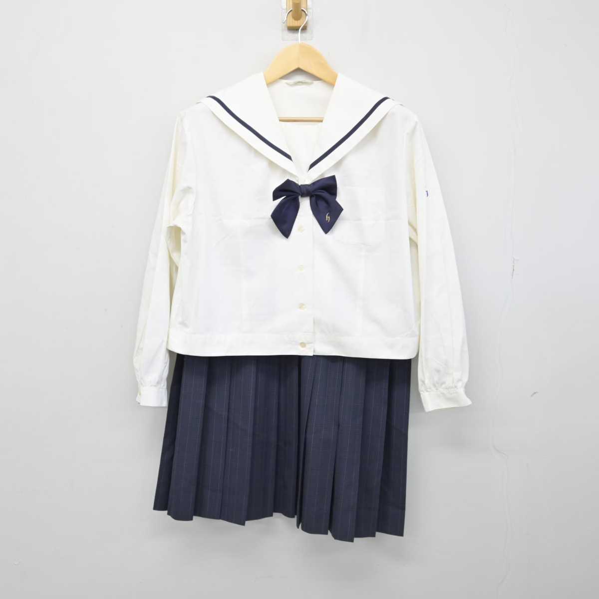 【中古】広島県 広島国際学院高等学校 女子制服 3点 (セーラー服・スカート) sf051591